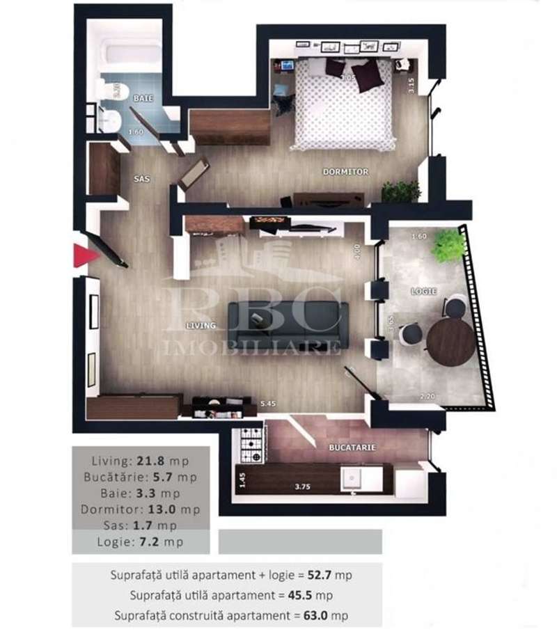 Apartamente cu 2 camere bloc nou in Floresti zona Vivo-19