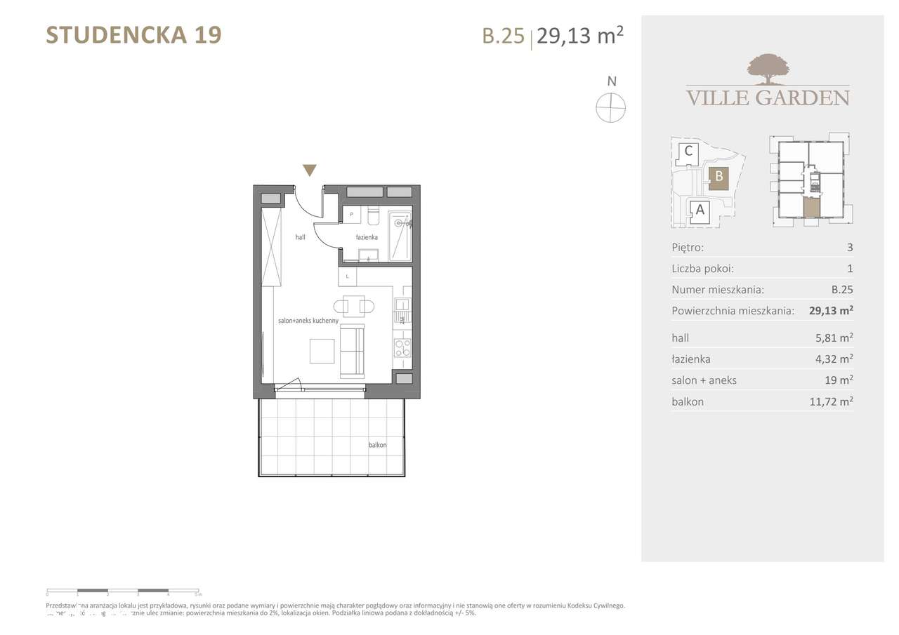 Ville Garden | mieszkanie 1-pok. | B.25 - Pełny obrazek: 3/10
