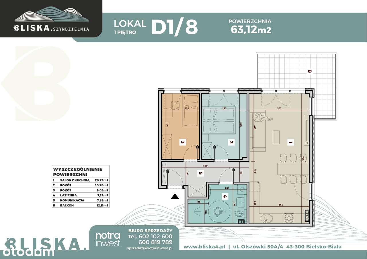 Bliska4.Szyndzielnia  | mieszkanie 3-pok. | D1/8 - Pełny obrazek: 3/8