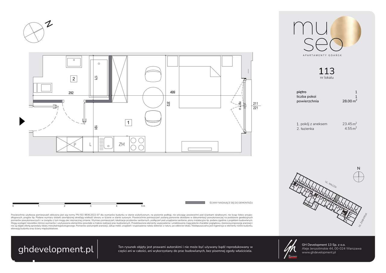 1-pokojowe mieszkanie 28m2 Bezpośrednio - Pełny obrazek: 2/7