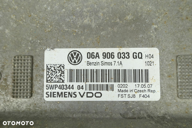 KOMPUTER STEROWNIK SILNIKA AUDI A3 8P 1.6 06A906033GQ 5WP40344 04 - 3