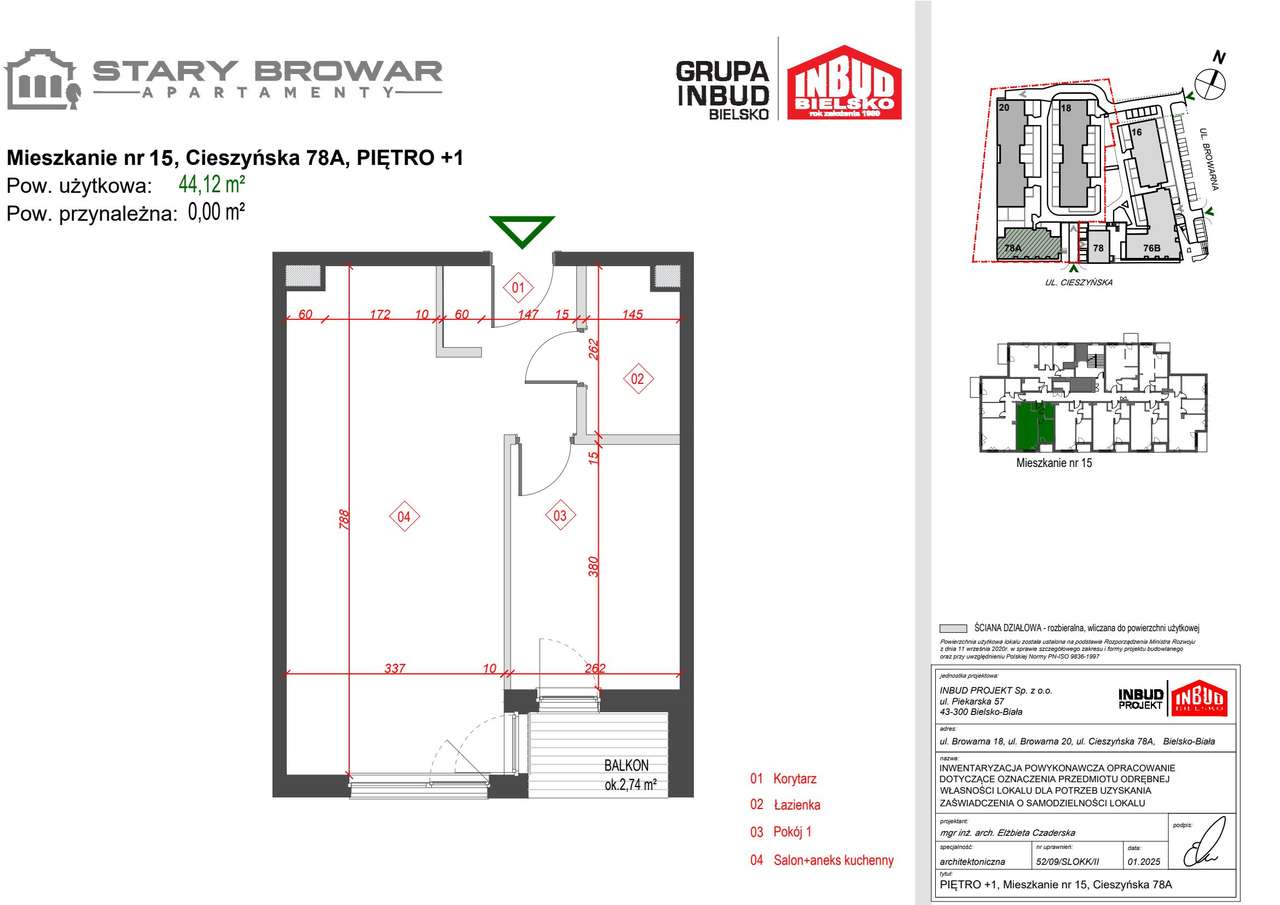Stary Browar | mieszkanie 2-pok. | E_15 - Pełny obrazek: 2/7