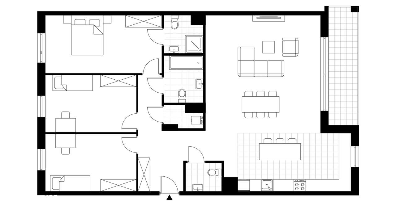 4-pokojowe mieszkanie 121m2 + balkon Bezpośrednio - Pełny obrazek: 3/8