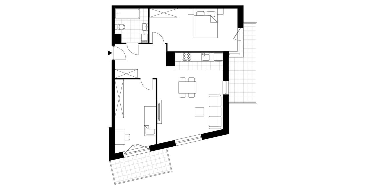 3-pokojowe mieszkanie 67m2 + 2 balkony - Pełny obrazek: 3/8
