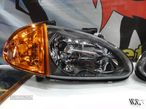 Faróis frontais Honda crx del sol 92-97 JDM Fundo preto + piscas laranja JDM look - 3