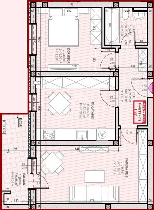 Apartament modern decomandat cu 2 camere si balcon in Șelimbar - Imagine principală: 3/6