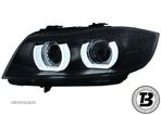 Faruri 3D LED Angel Eyes compatibile cu BMW Seria 3 E90 E91 AFS - 2