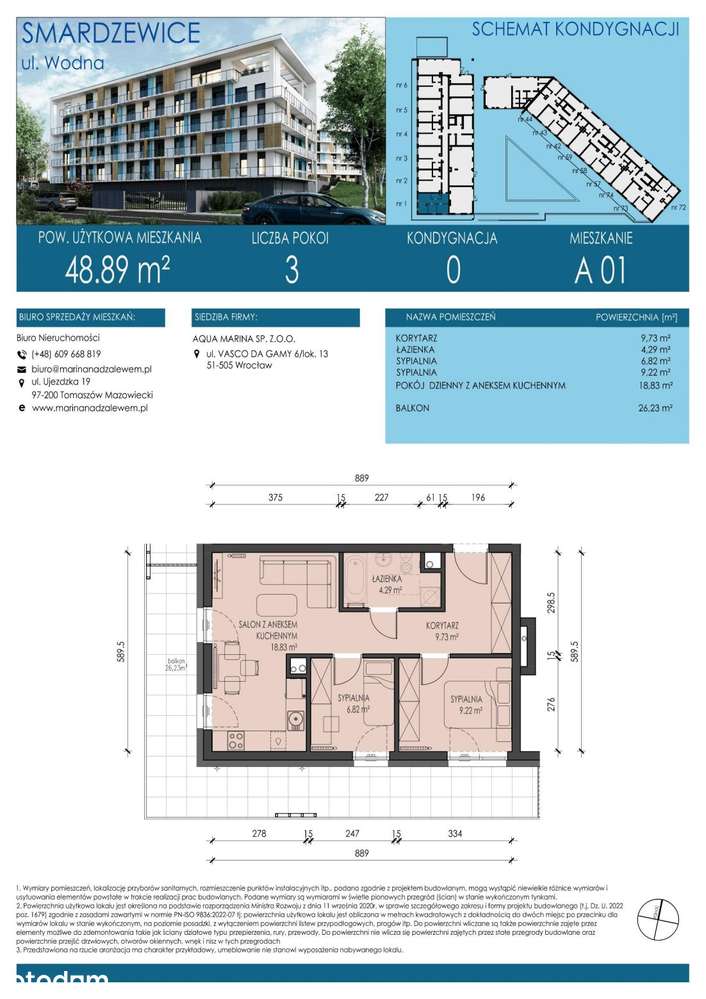 3-pokojowe mieszkanie 48m2 + balkon - Pełny obrazek: 2/5