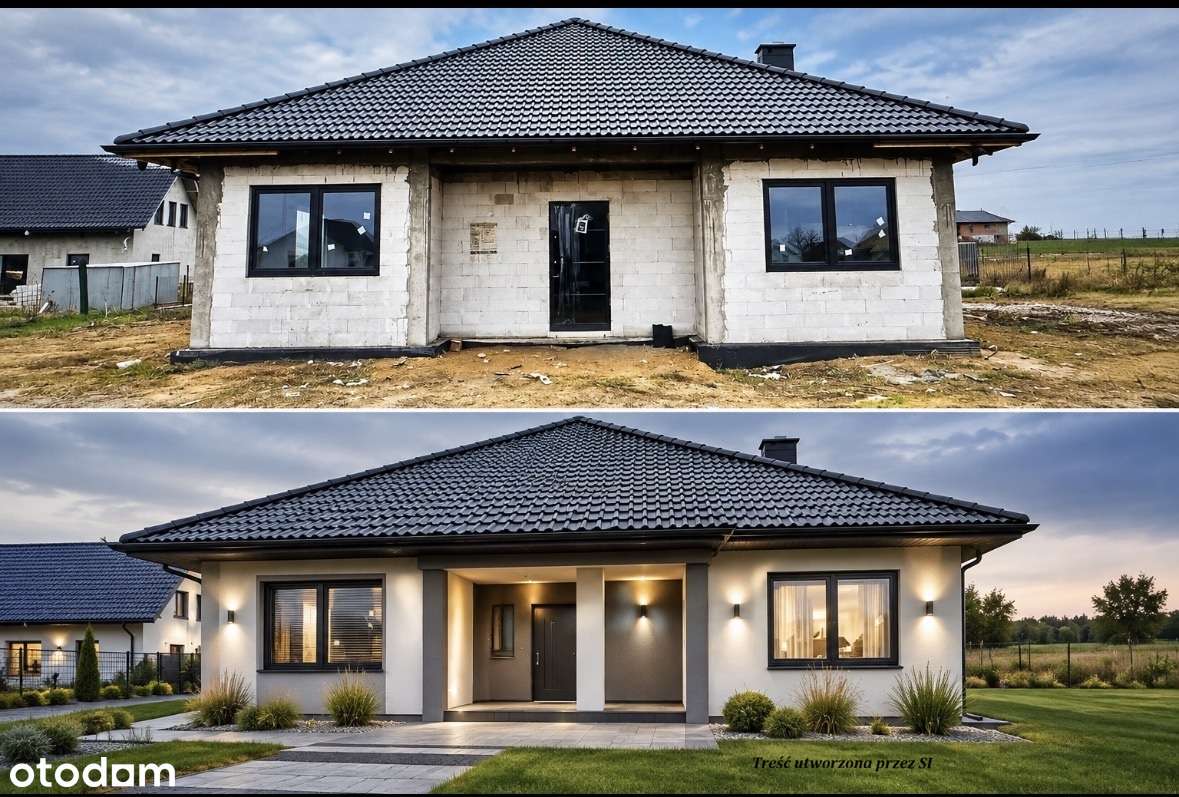 DOM WOLNOSTOJĄCY PARTEROWY 98,96 m² | RADWANICE | DZIAŁKA 907 m²