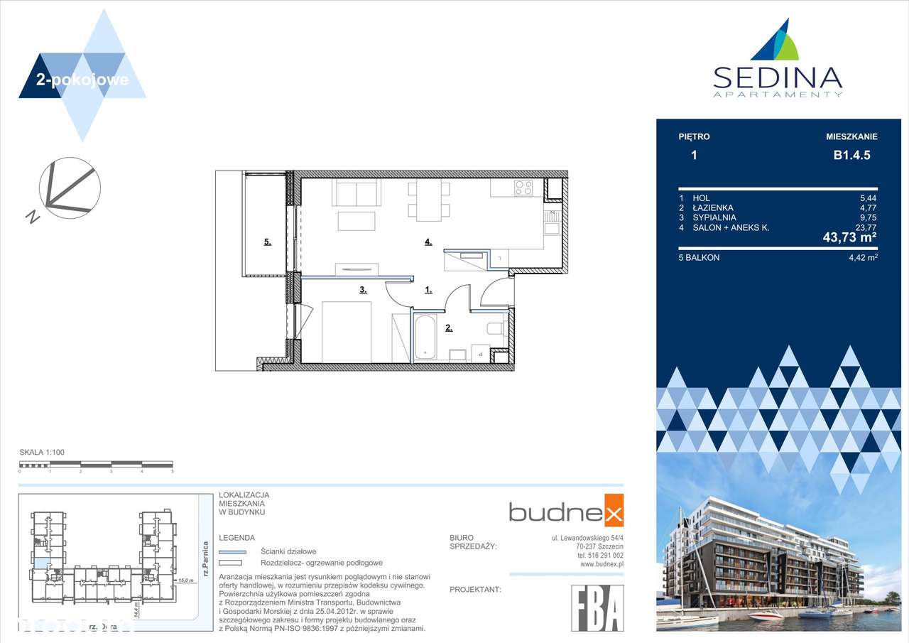 Sedina | apartament 2-pok. | B1.4.5 - Pełny obrazek: 2/9