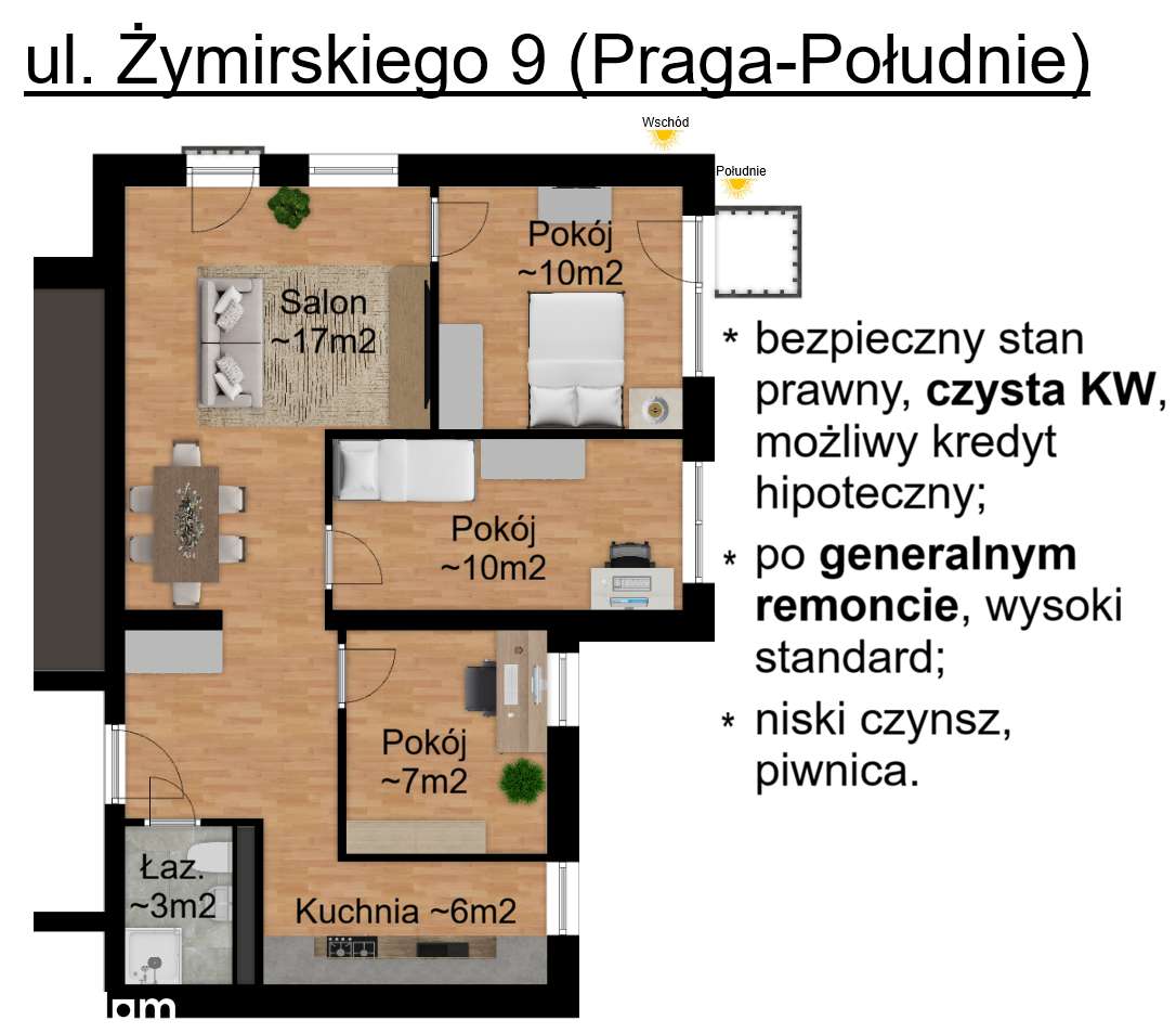 BEZPOŚREDNIO - ul. Żymirskiego 9, po generalnym remoncie, 4 pokoje - Pełny obrazek: 2/9