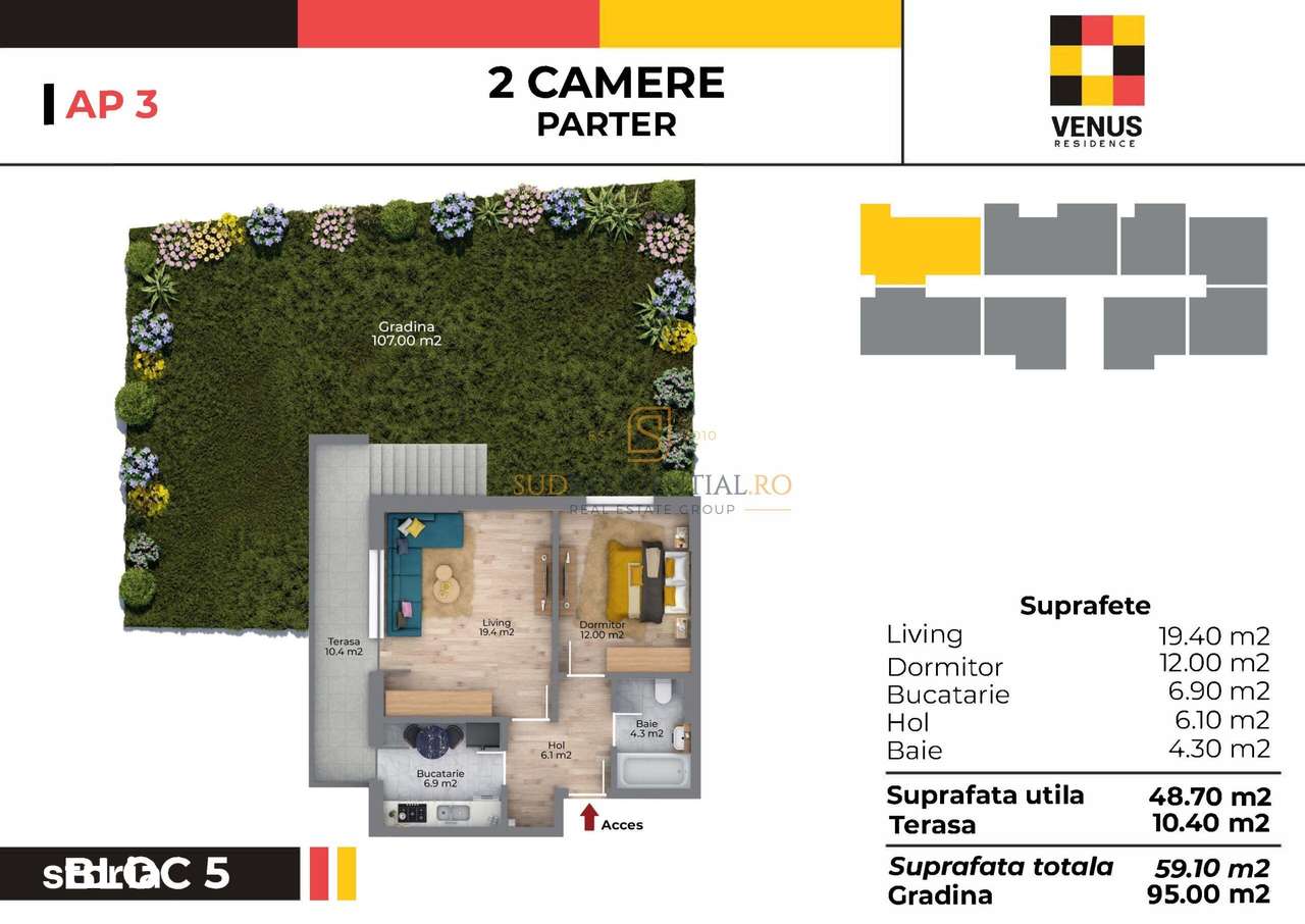 Apartament 2 camere cu gradina, metrou Aparatorii Patriei, Sector 4 - Imagine principală: 5/20