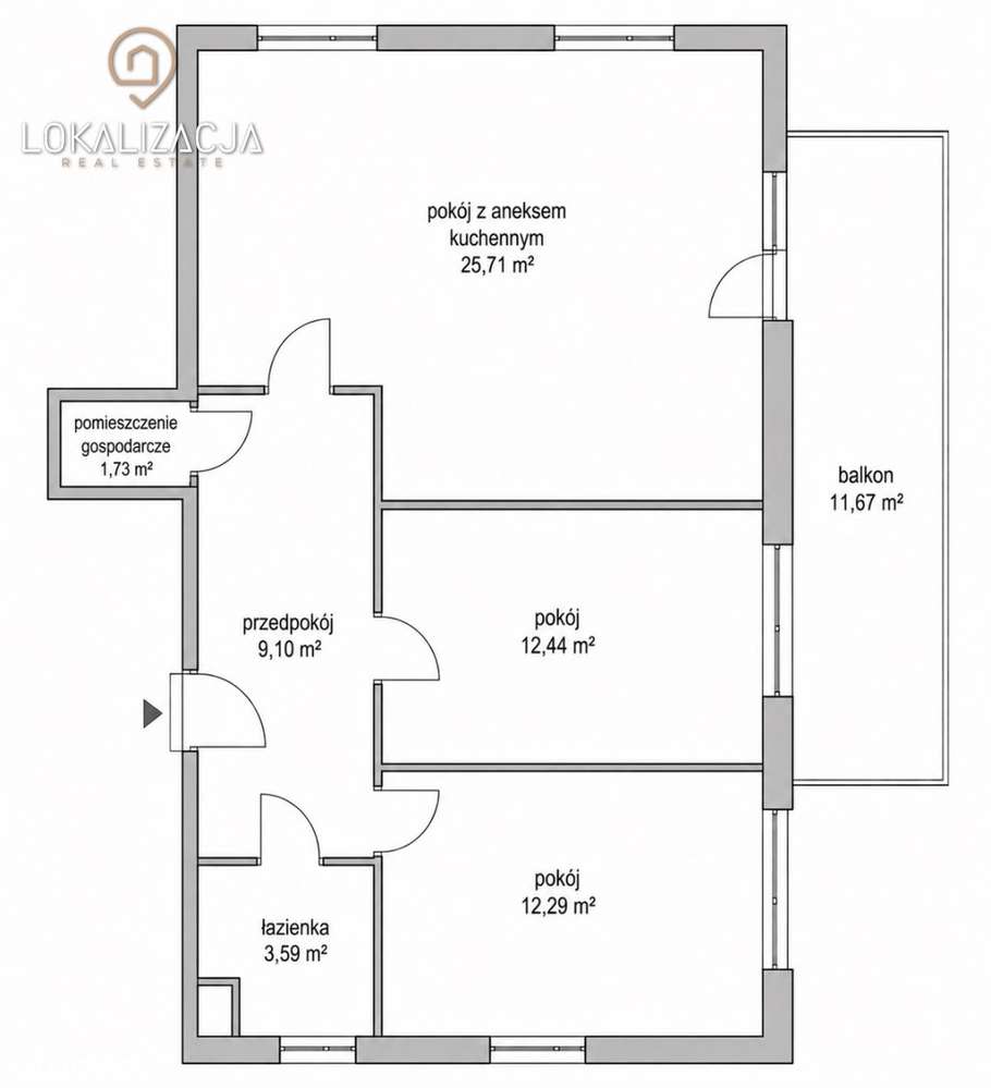 3 pokoje | 67 m² | balkon 12 m² | Bochenka-11