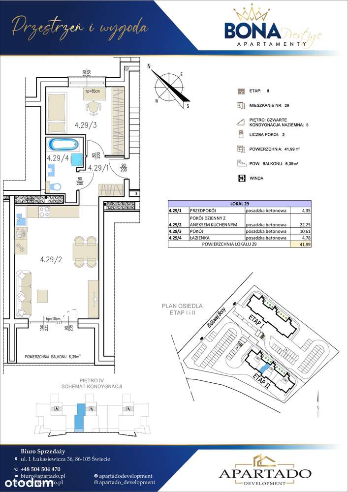 Mieszkanie nr. 29 | 41,99 m² | 4 piętro | BONA II |RABATY!-8