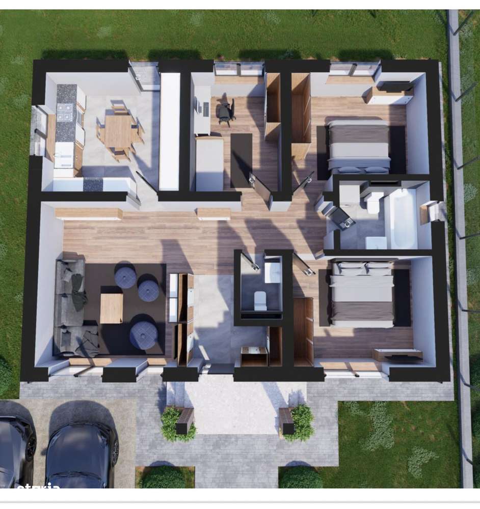 490 mp teren!4camere!2 băi!Încălz în pard!Casa  4 camere Dancu-Holboca - Imagine principală: 5/11