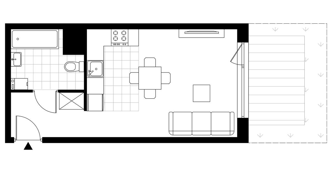 1-pokojowe mieszkanie 29m2 + ogródek Bez Prowizji - Pełny obrazek: 2/7