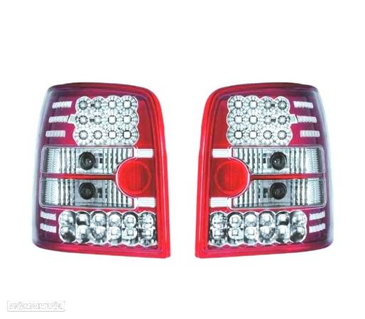 FAROLINS TRASEIROS LED PARA VOLKSWAGEN VW PASSAT VARIANT 96-00 VERMELHO - 1