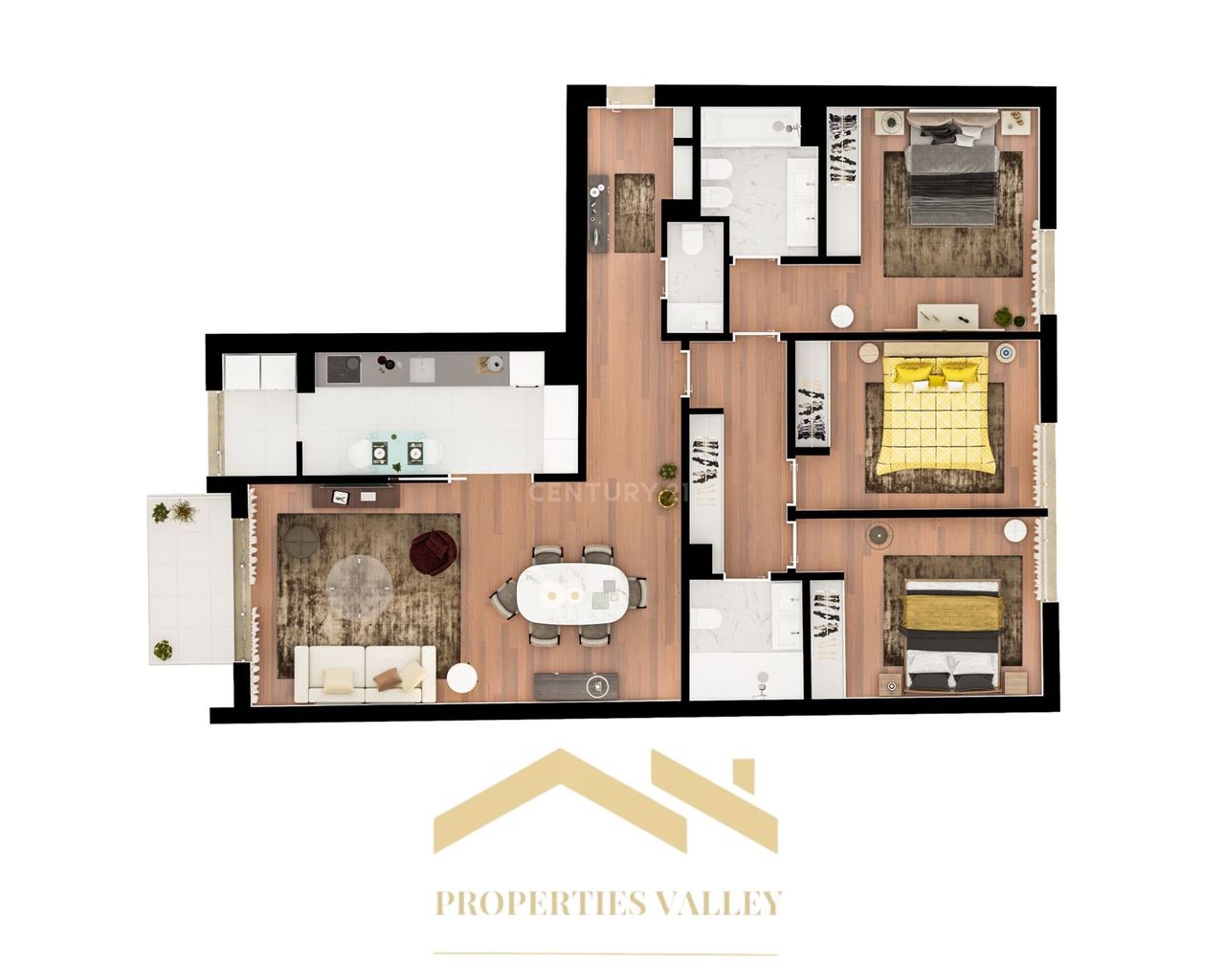 Apartamento T3 c/Varanda e Box para 3 Carros