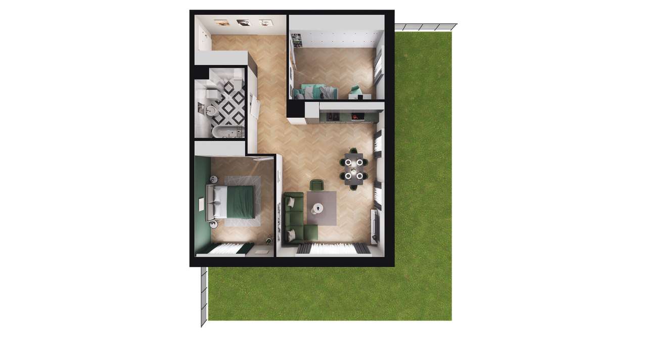 3-pokojowe mieszkanie 62m2 + ogródek Bez Prowizji - Pełny obrazek: 2/7