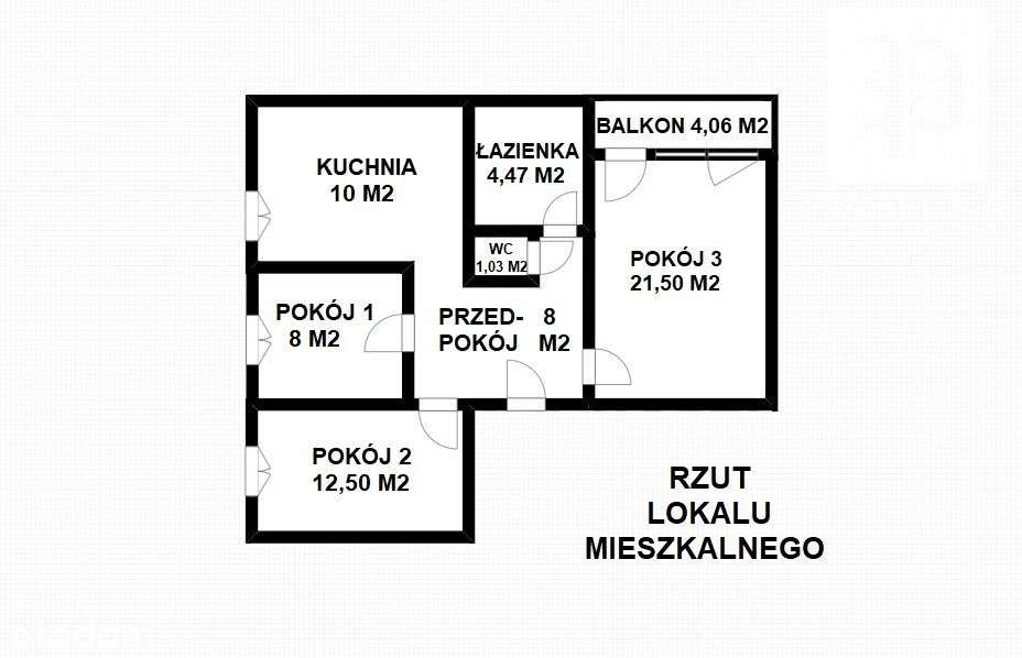 Rezerwacja! 3 p. rozkładowe mieszkanie z balkonem - Pełny obrazek: 4/20