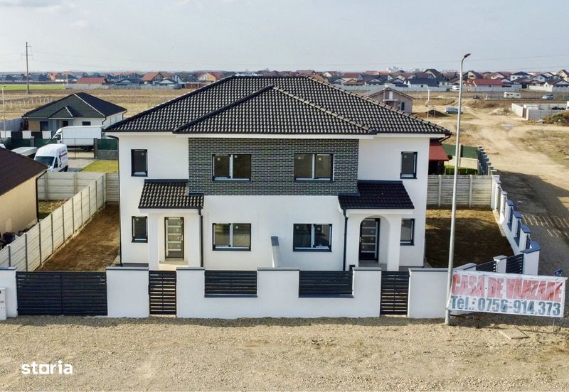 Casa cu etaj cuplata tip duplex P+E de vanzare in Oradea POMPA CALDURA