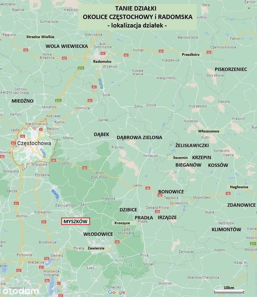 Sale - 10% Myszków działka budowlana (plan) 802m2 cena tylko 88.900zł-10