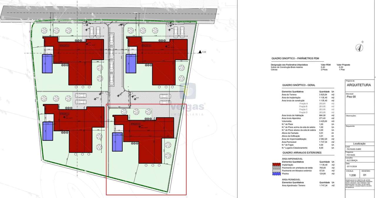 Moradia T3 térrea isolada nova com piscina em Pataias, a 10 km da Naza-8