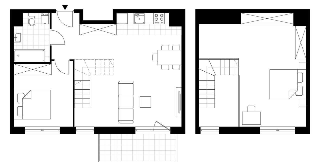 3-pokojowe mieszkanie 50m2 + balkon - Pełny obrazek: 2/7