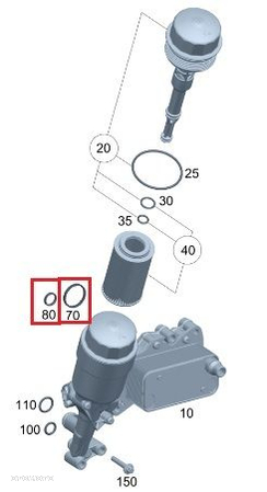 MERCEDES CLS GLE SLK Oring chlodnicy oleju 2szt - 4