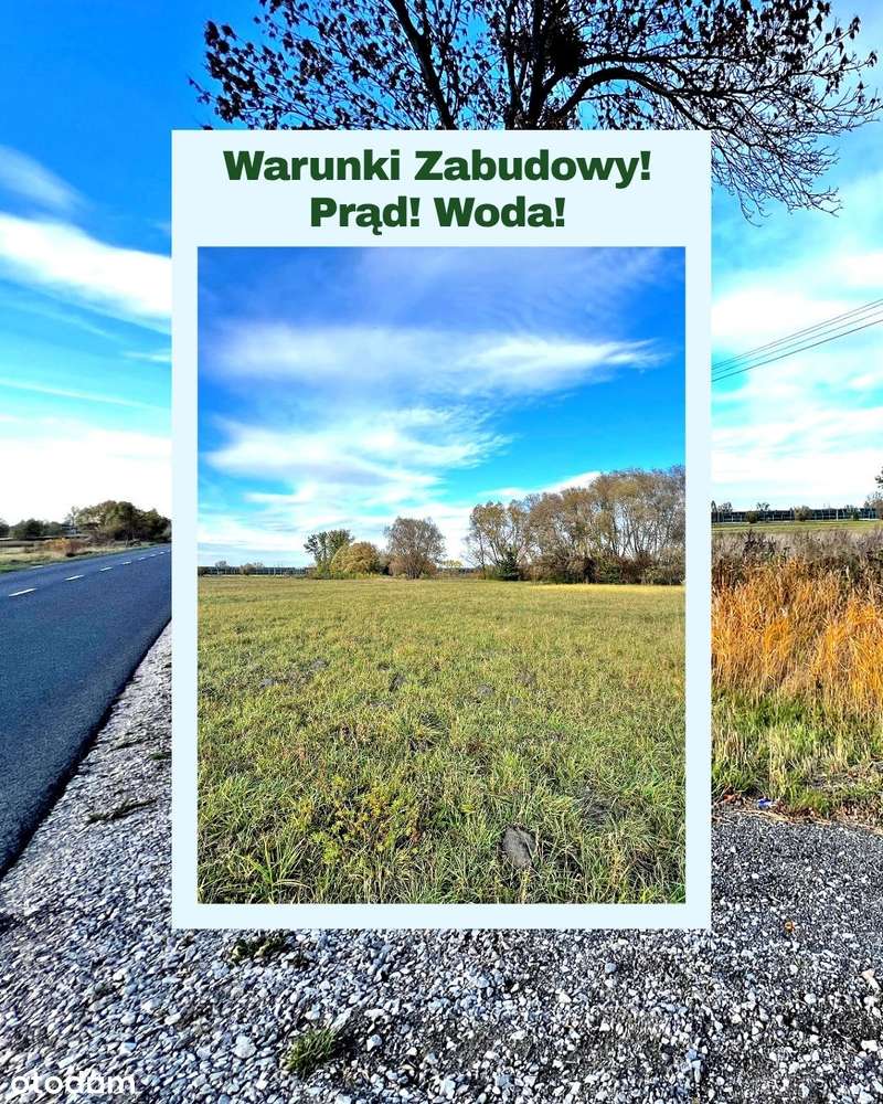 Działka 1049 m² , warunki zabudowy, asfalt, media, szybki dojazd do A2-0