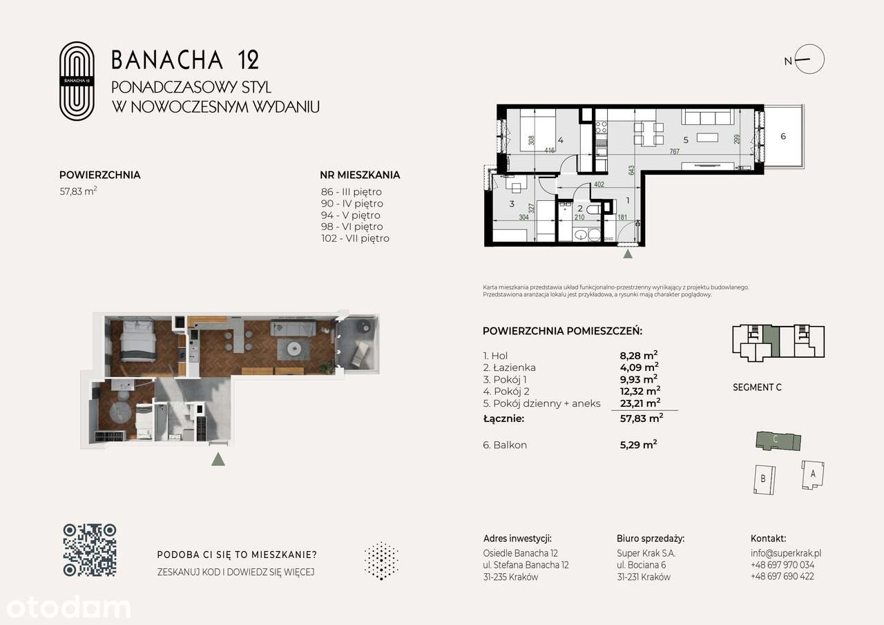 3-pokojowe mieszkanie 57m2 + balkon Bezpośrednio - Pełny obrazek: 2/9