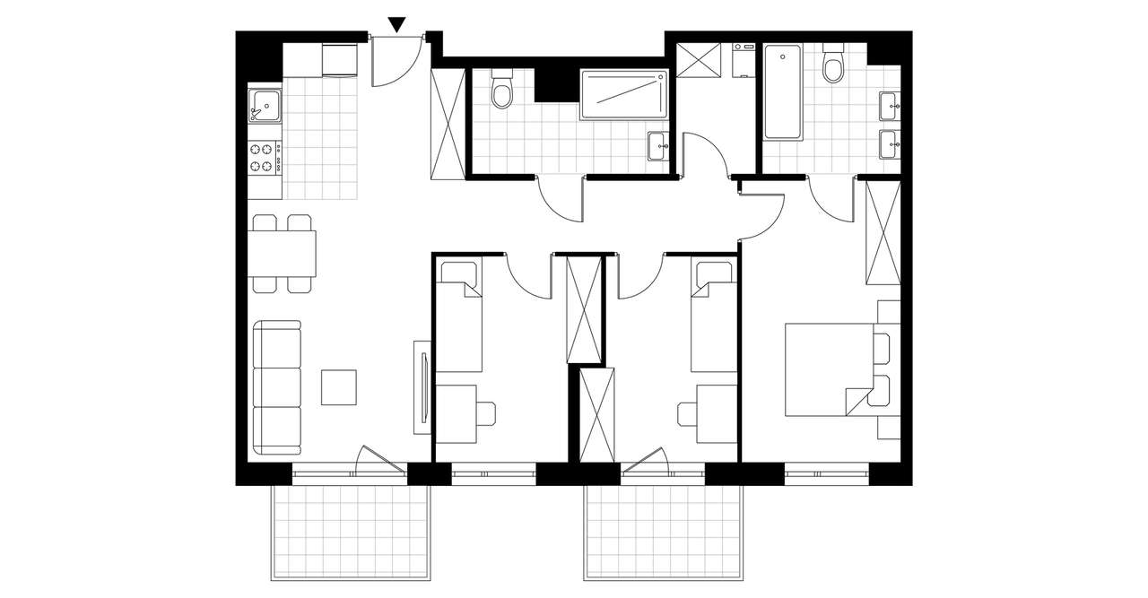 4-pokojowe mieszkanie 76m2 + 2 balkony - Pełny obrazek: 3/8