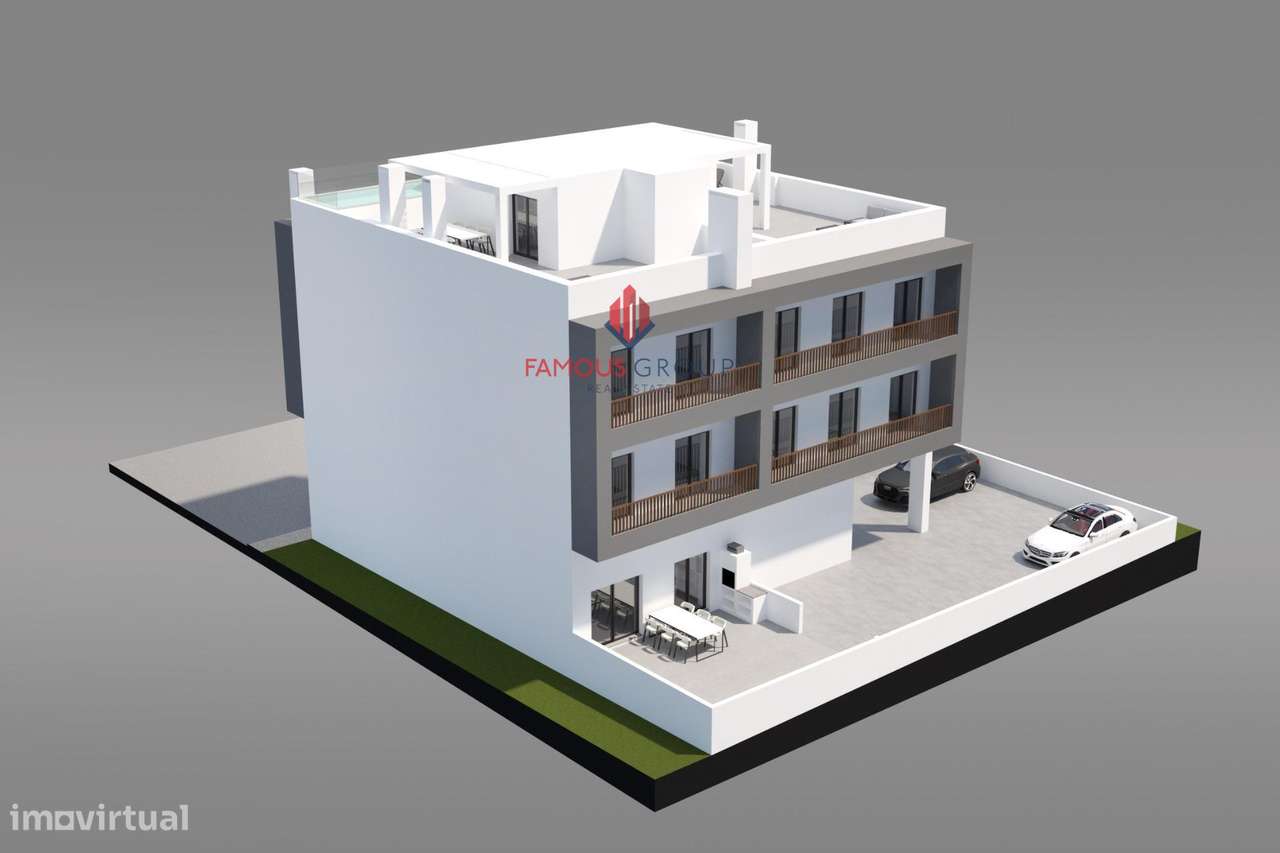 Apartamento T2 novo com piscina e estacionamento-17