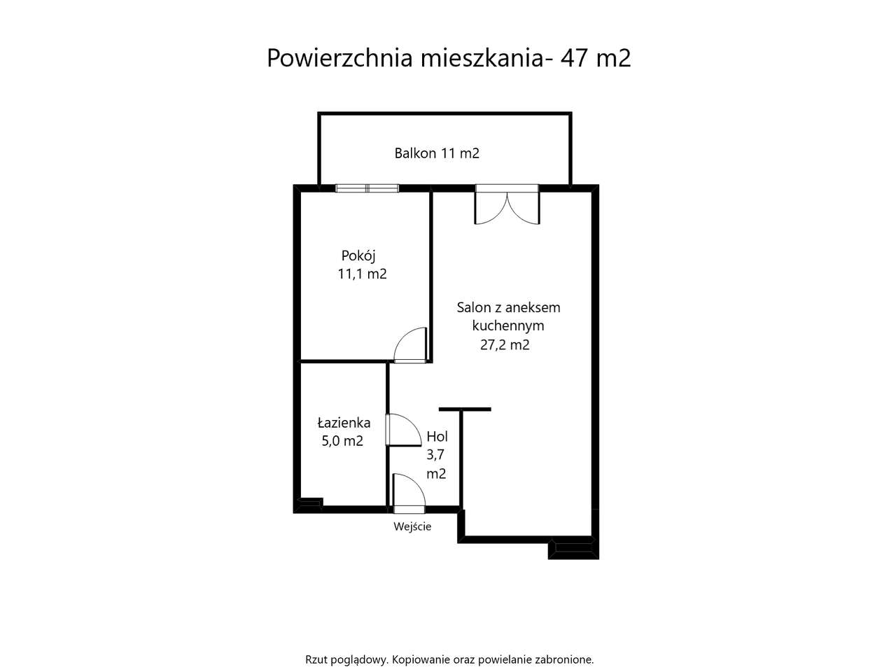 Ciche mieszkanie 47 m2- dwa pokoje. Duży balkon. Zieleń. Warszawa-19