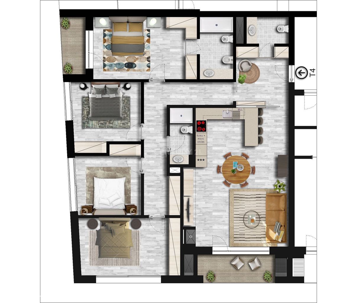 Apartamento T4 de elevada qualidade, Edifício Matrix, com garagem - Mi