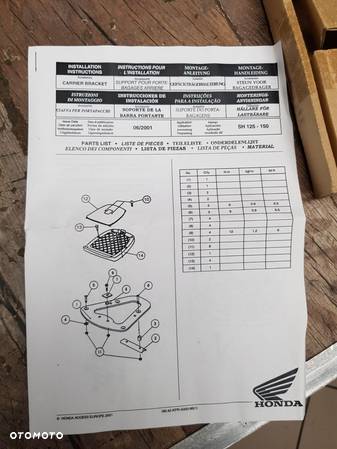 Płyta pod kufer stelaż Honda SH 125 / 150  08L42-KPR-A00 - 7