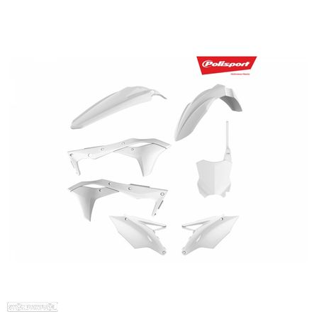 kit plasticos polisport branco kawasaki kx 250 - 1