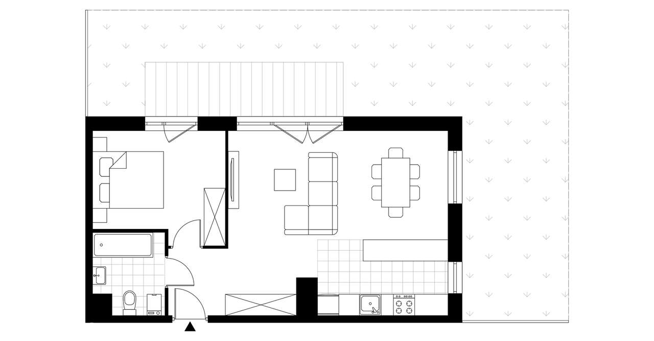 2-pokojowe mieszkanie 50m2 + ogródek Bezpośrednio - Pełny obrazek: 2/7