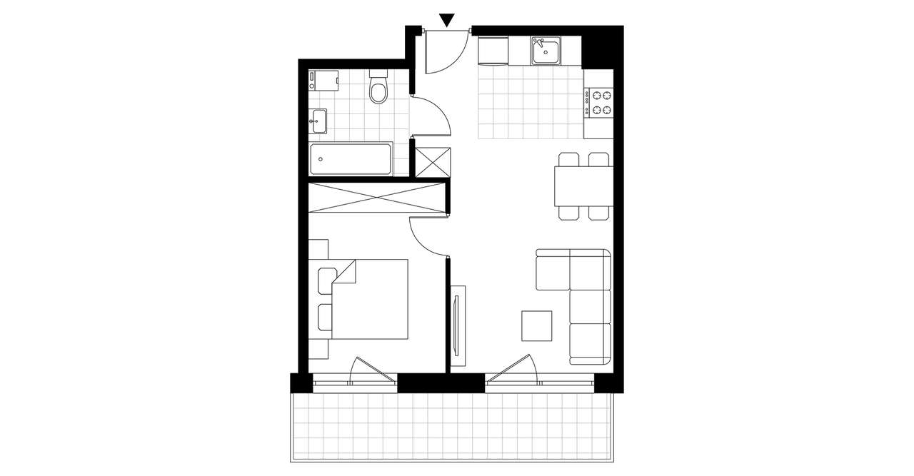 2-pokojowe mieszkanie 39m2 + balkon Bez Prowizji - Pełny obrazek: 3/5