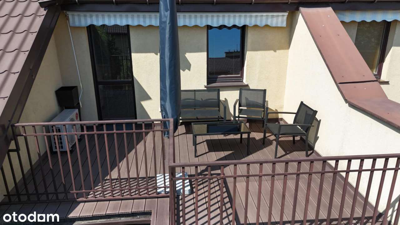 Dwupoziomowe, mieszkanie z tarasem, kominkiem i garażem - Józefosław !-17