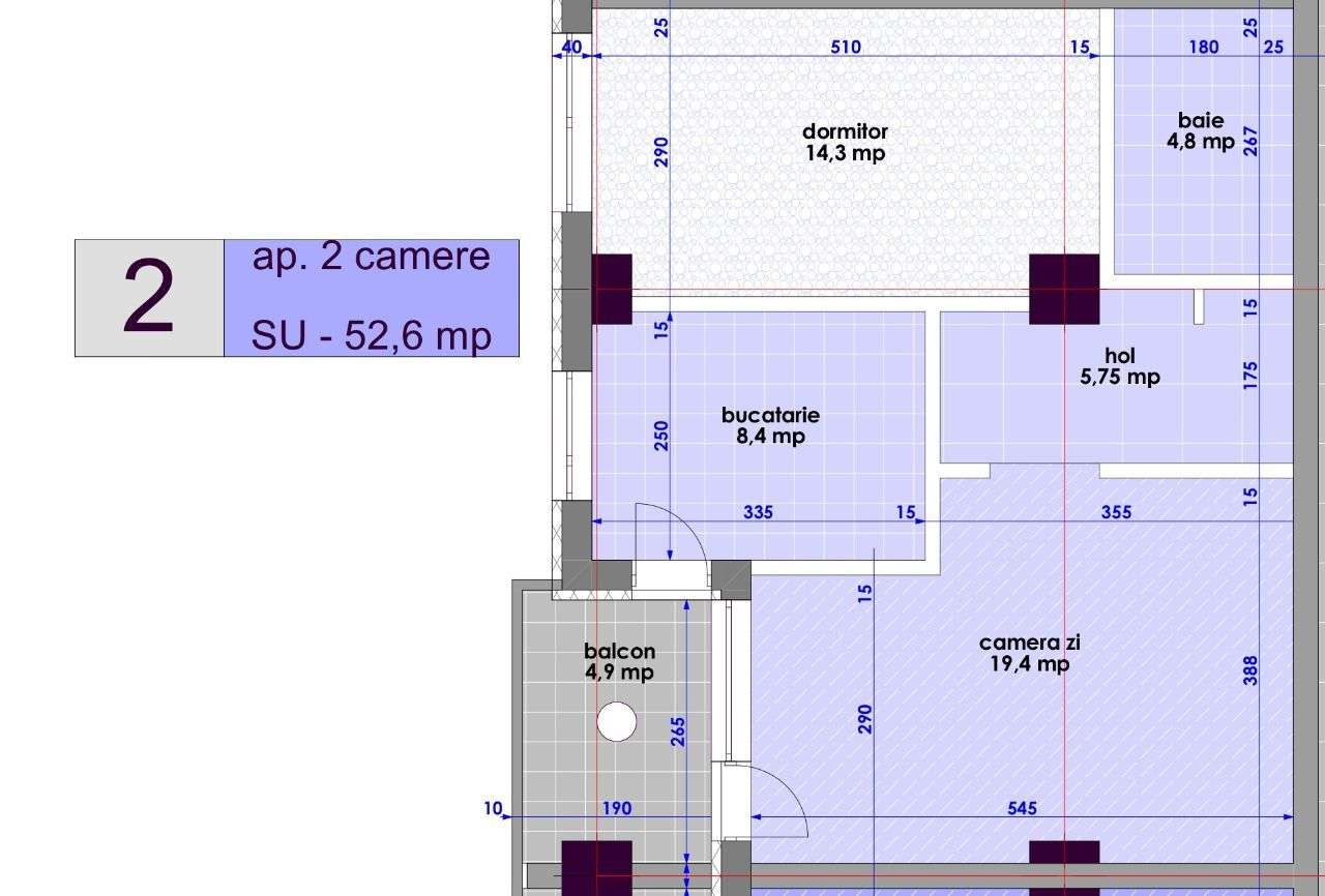 Apartament 2 camere DECOMANDAT, 58 mp, langa Lidl Nicolina T. Neculai - Imagine principală: 2/10