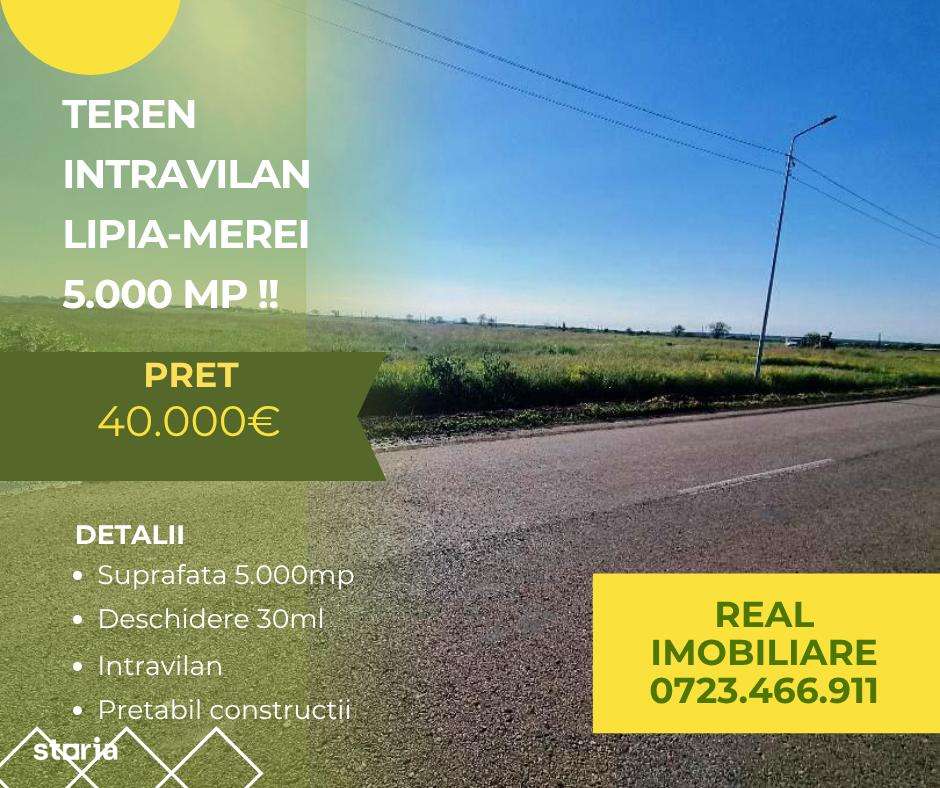 Teren intravilan Lipia-Merei 5000mp ! - Imagine principală: 1/5