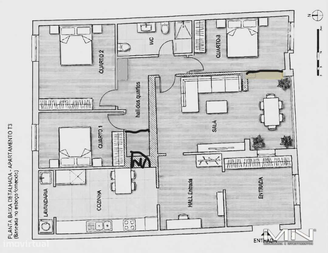 T3 | 2 frentes | Garagem fechada | Lareira | Condomínio com parque inf-44