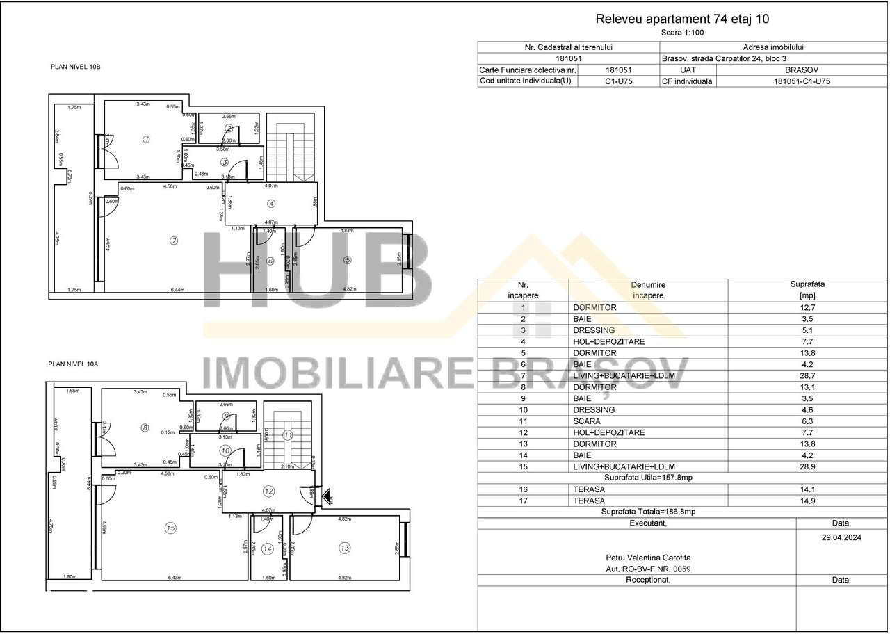 De vanzare Penthouse 2 Nivele | 6 Camere | Racadau | 158mp Utili-13