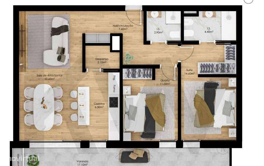 T2 NOVO Pombal 116,40m2 - Grande imagem: 3/3