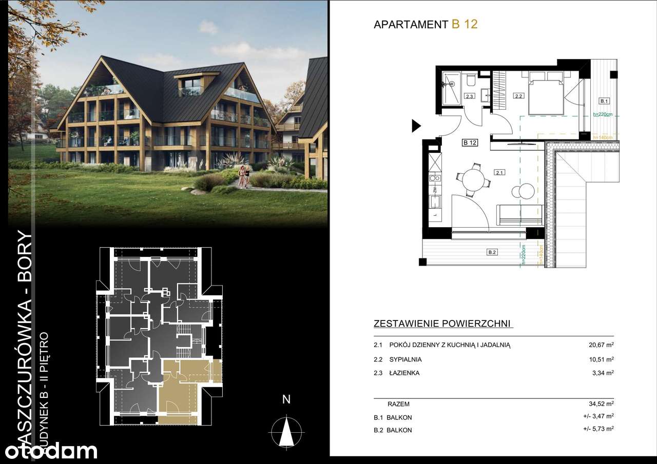 Tatra Square/ S​A​U​N​A/ W​I​N​D​A/G​A​R​AŻ/ Apartament L​B12 - Pełny obrazek: 2/7