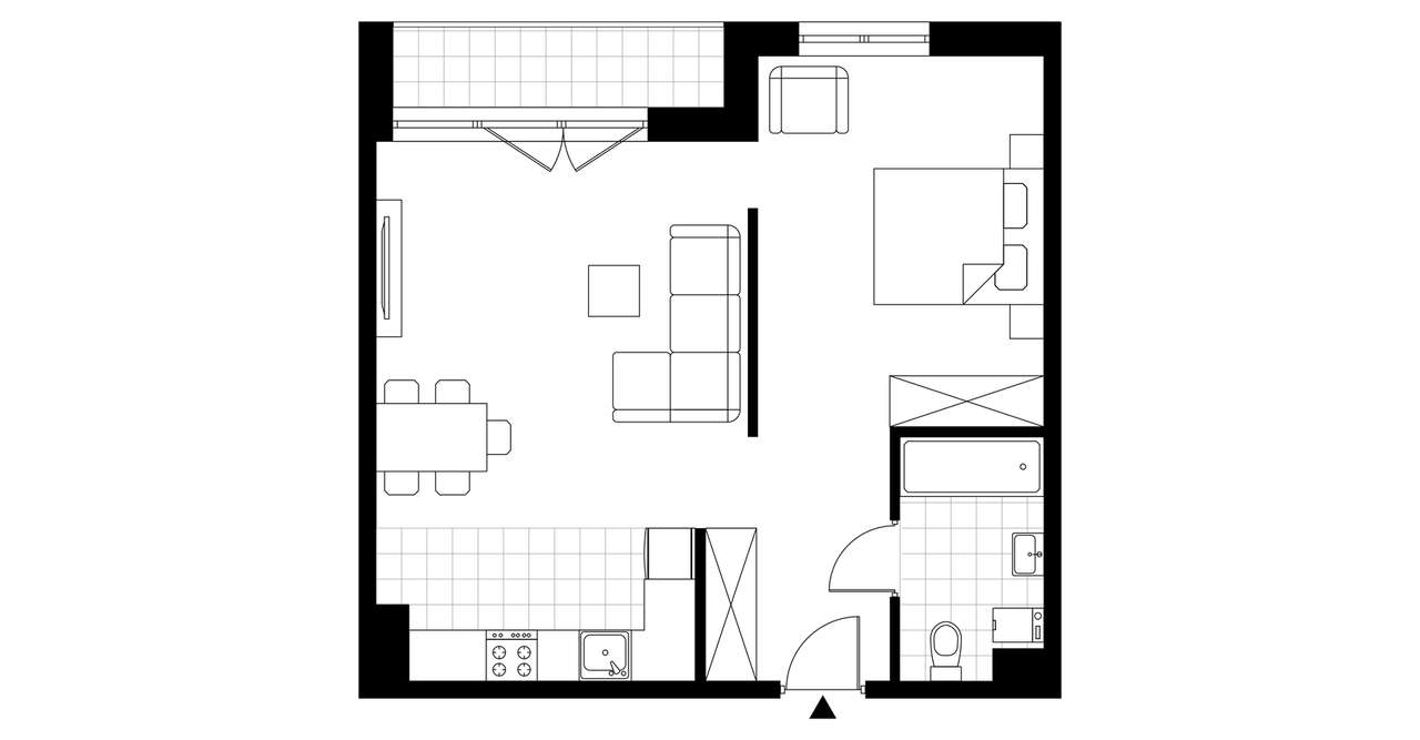 1-pokojowe mieszkanie 51m2 + balkon - Pełny obrazek: 4/9