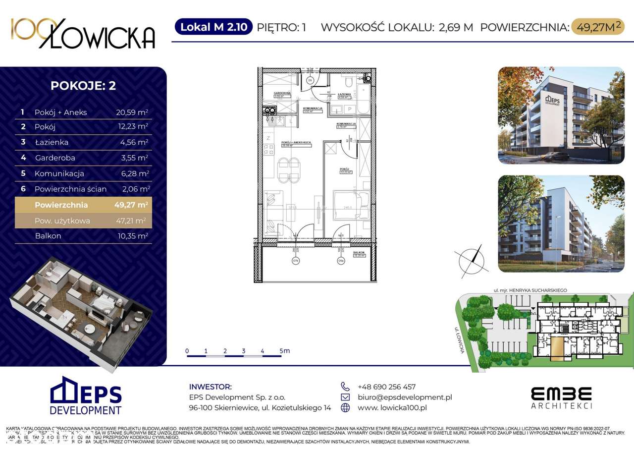 2-pokojowe mieszkanie 47m2 + balkon Bez Prowizji - Pełny obrazek: 3/8