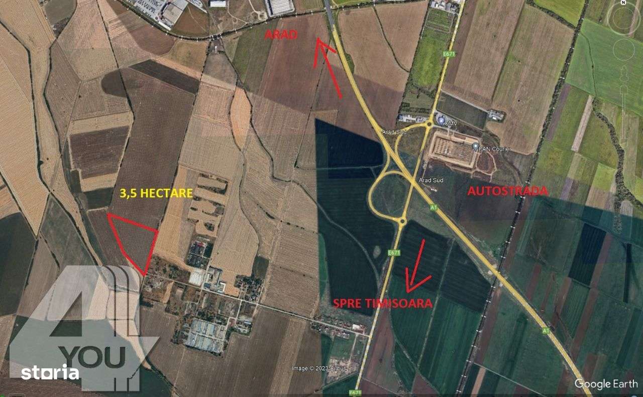 Teren extravilan 35000 mp,Ias Aradul nou aproape de autostrada la km 7 - Imagine principală: 1/3