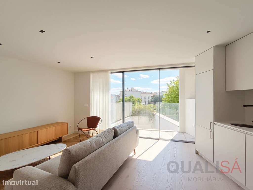 Apartamento T1 novo com logradouro, equipado e mobilado, localizado... - Grande imagem: 4/25